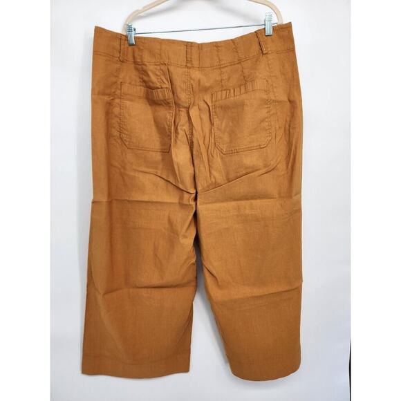 NWT Anthropologie Maeve The Colette Cropped Wide-Leg Pants Size 22W Gold #7D402 - Picture 5 of 10